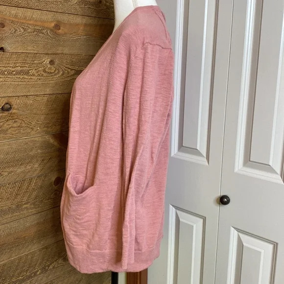 Madewell Summer Ryder Cardigan Sweater Pink Open Front Long Sleeve Size Small - Picture 5 of 7